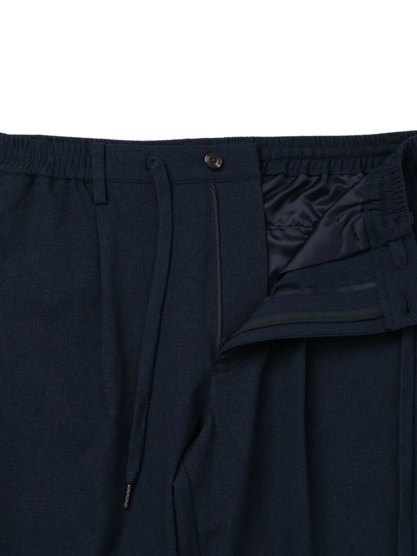 TAKEO KIKUCHI MEN NAVY MELANGE DOTAIR WIDE HEM EASY PANTS