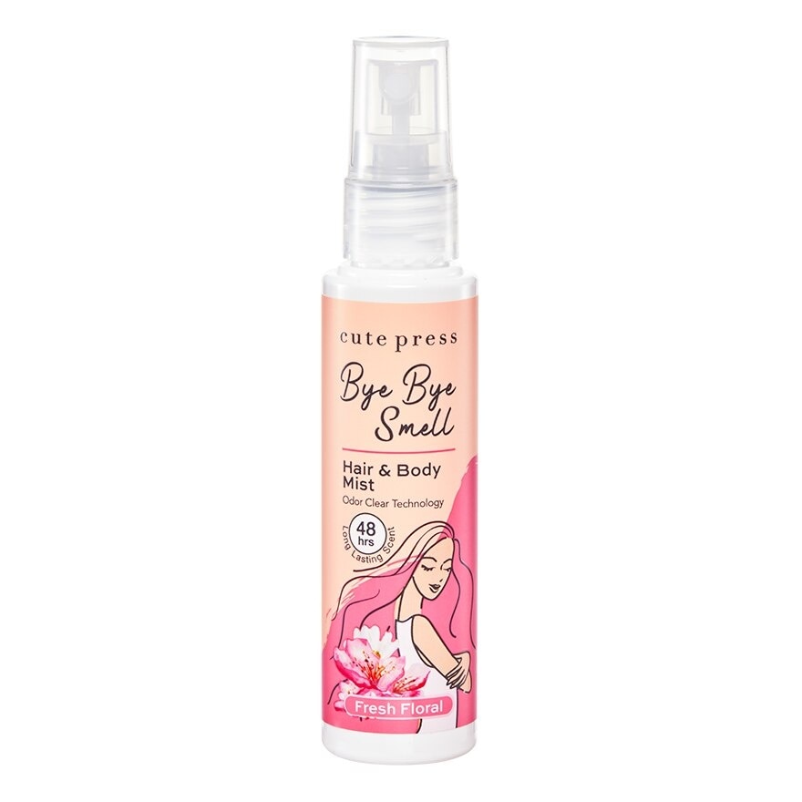 Cute Press Bye Bye Smell Hair And Body Mist 60ml. Fresh Floral