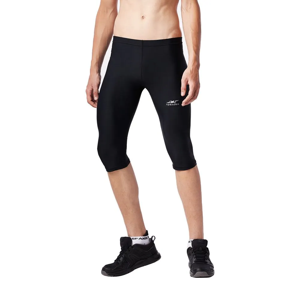 SPANDEX Black/Black-NS002HF-Compression 3/4 pants Size - L