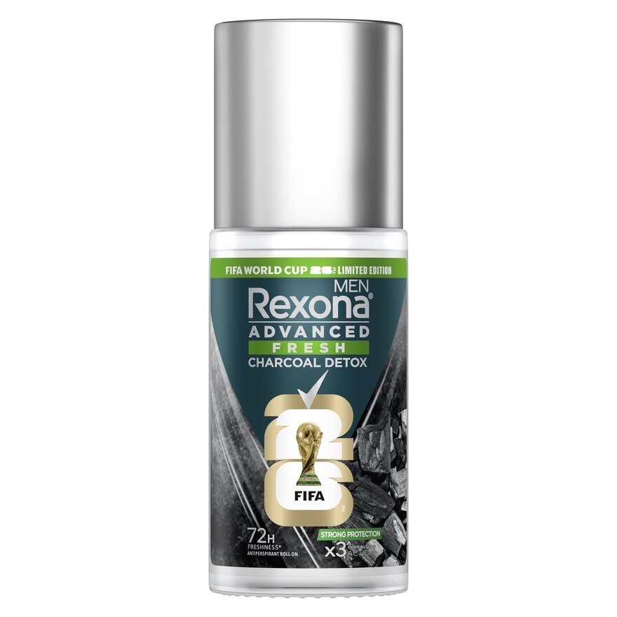 Rexona Men Roll-On Advanced Fresh Charcoal Detox Antiperspirant 45 Ml. - Green