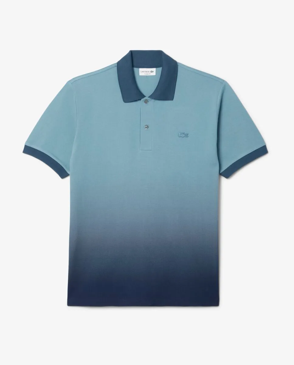 LACOSTE Classic Fit Ombr  Print L.12.12 Polo Shirt Blue