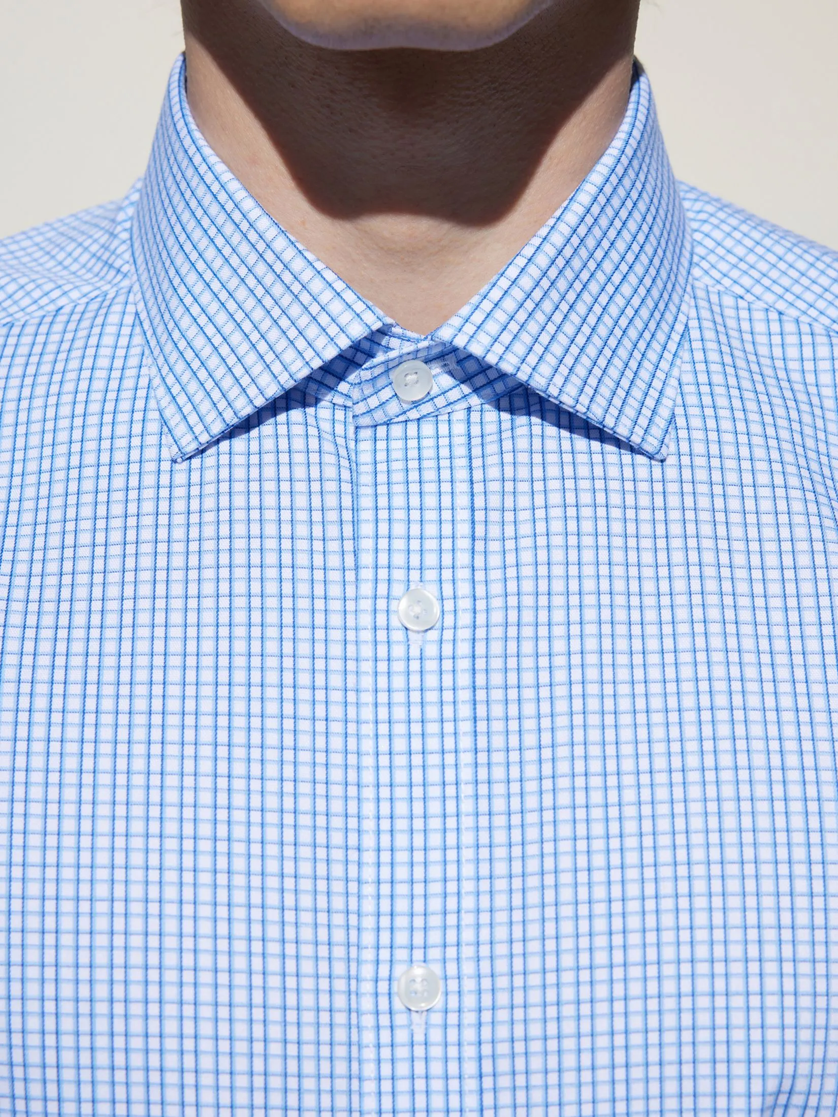 G2000 Men Clothing Non-Iron Silky Touch Check Shirt  Smart Fit - Blue