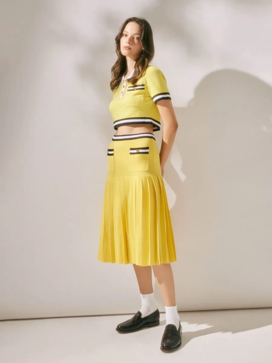 ASV (RS24) Dorothy Women Pleated Skirt Yellow