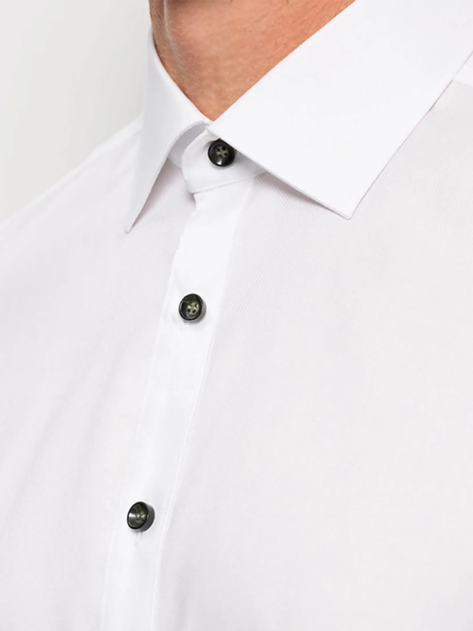 OLYMP MEN SHIRT LONG SLEEVES BUSINESS SHIRT BODY FIT WHITE