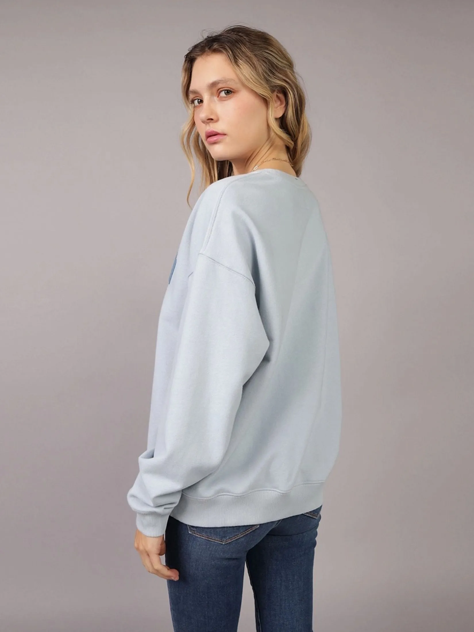 AMERICAN EAGLE WOMEN 2418 GRAPHIC CREW 400 BLUE