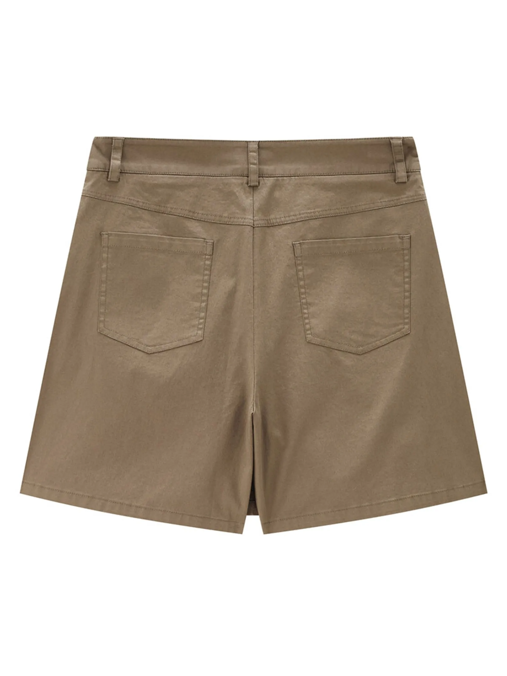 GIORDANO Women's Online Exclusive Single-breasted Skorts Khaki