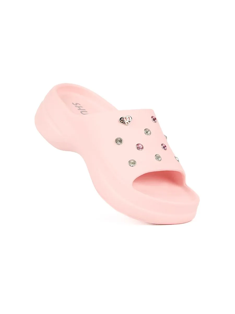 SHU WOMEN  GUMMIES 2.5" TINY DIAMONDS - COTTON CANDY PINK