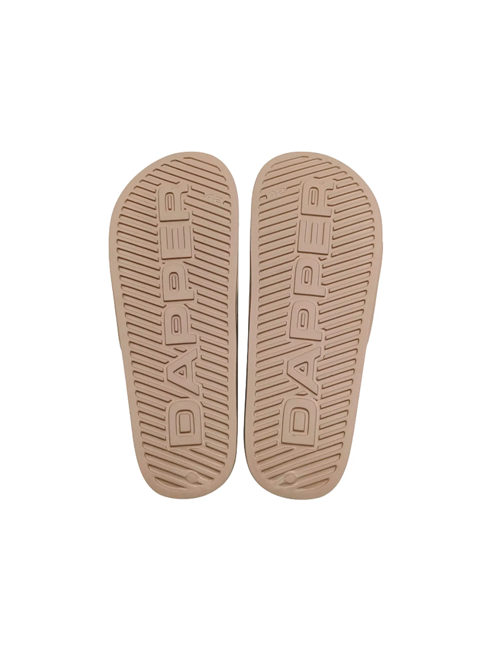 DAPPER DAPPER DP Icon Embossed Pool Slide Sandals Beige