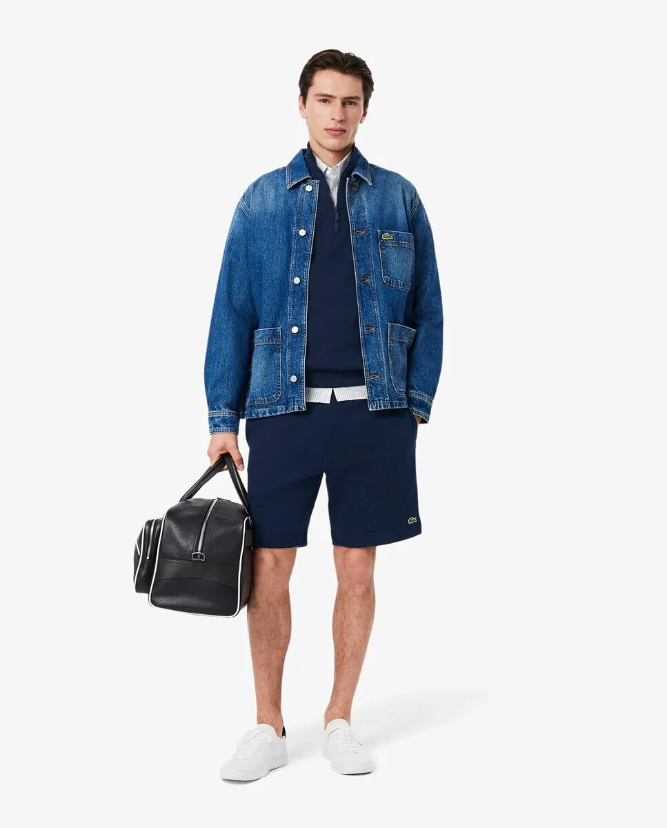 LACOSTE Regular Fit Fleece Shorts Blue