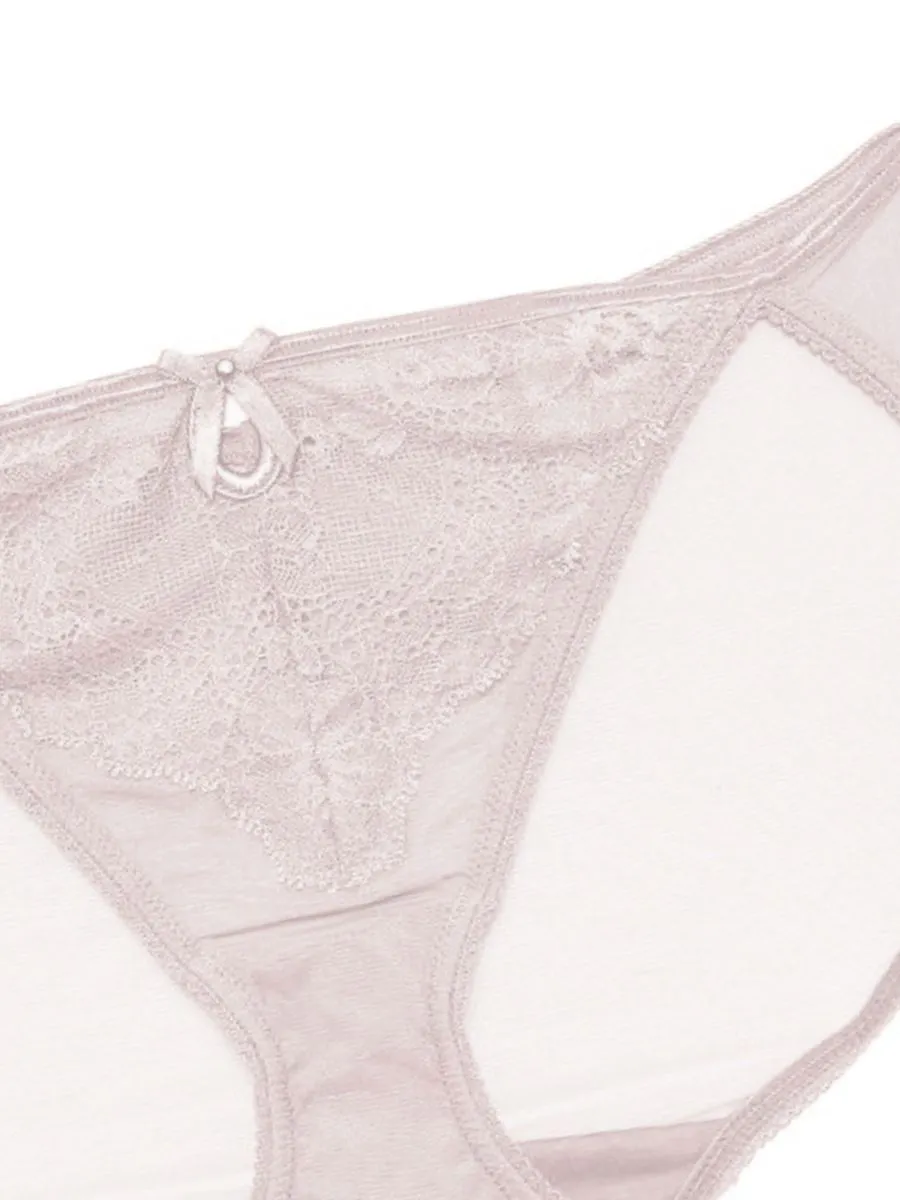 BSC LINGERIE Women Bikini style see-through lace BU1618 Brown