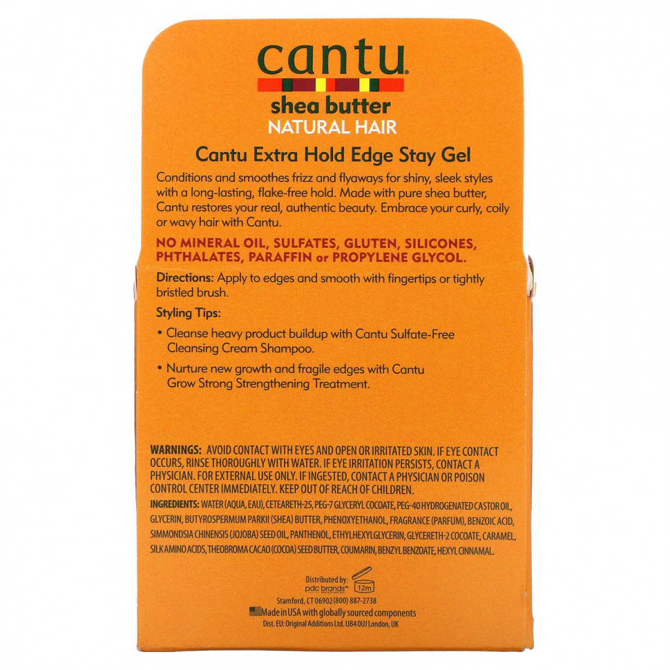 Cantu, Масло ши для натуральных волос, гель Extra Hold Edge Stay, 2,25 унции (64 г)