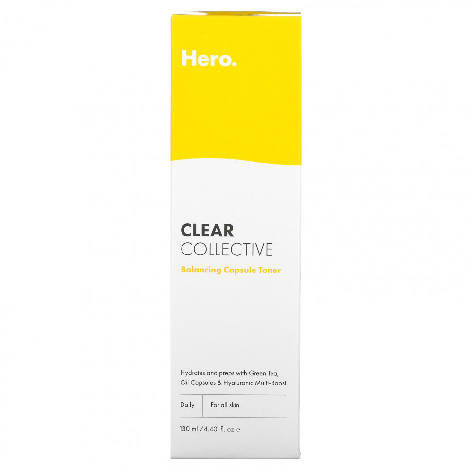 Hero Cosmetics, Clear Collective, балансирующий тоник с капсулами, 130 мл (4,40 жидк. унции)