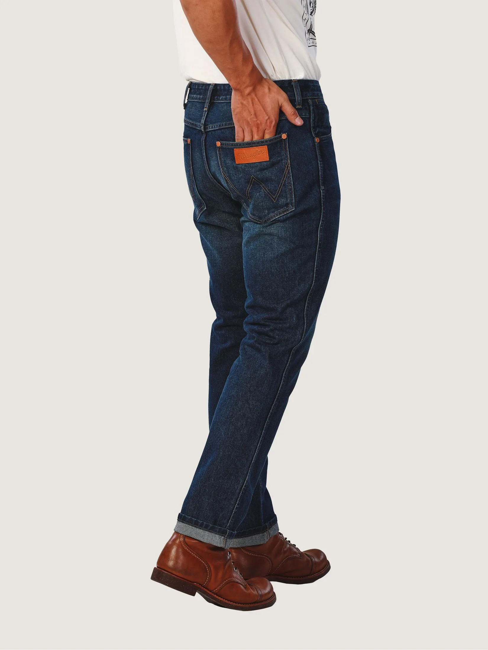 WRANGLER Men's Jeans Everyday with Wrangler Collection Mid Greensboro Fit Mid Indigo