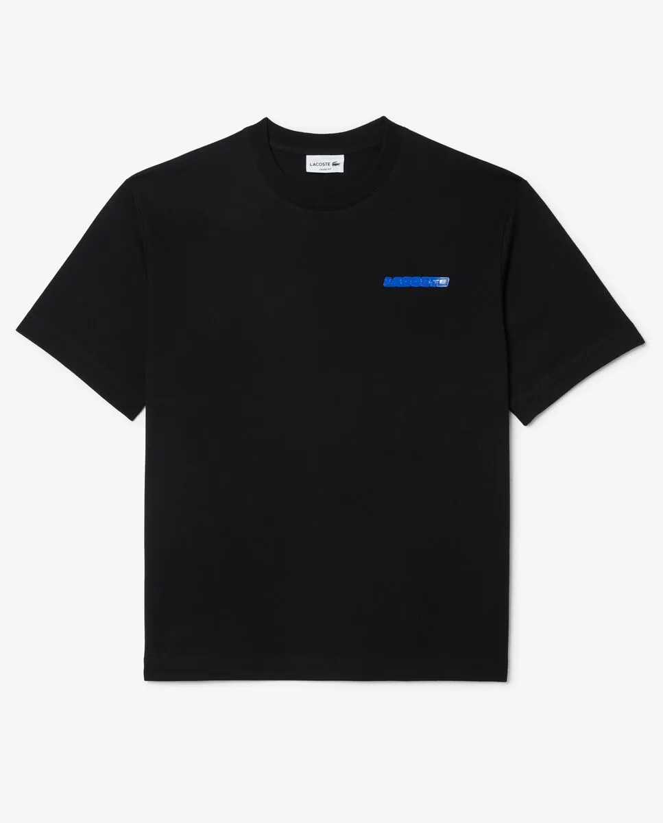 LACOSTE Loose Fit Floral Print T-shirt Black