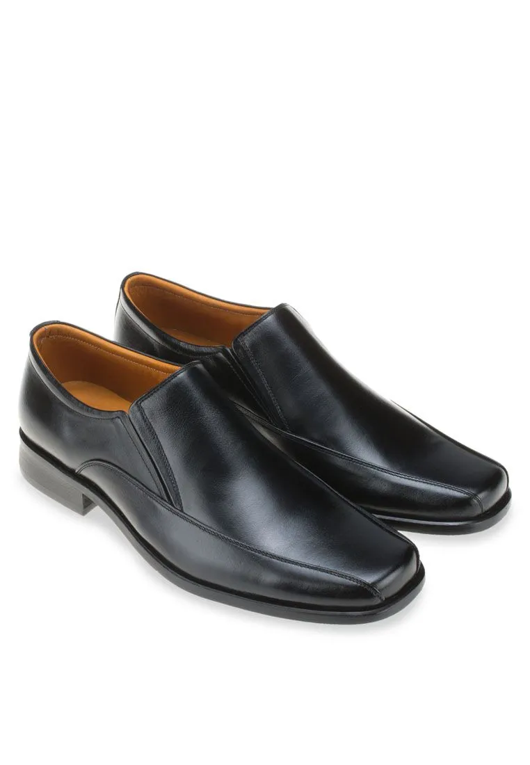 LUIGI BATANI Black Pristine Leather Formal Slip Ons