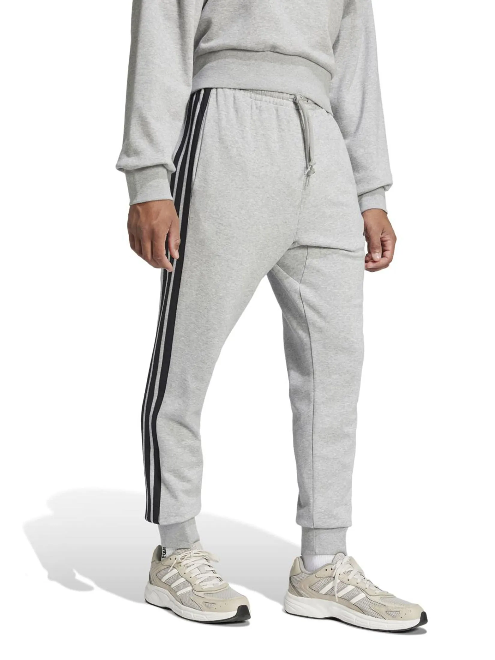 ADIDAS Men Joggers Essential 3-Stripes French Terry JE6346 Medium Grey Heather / Black