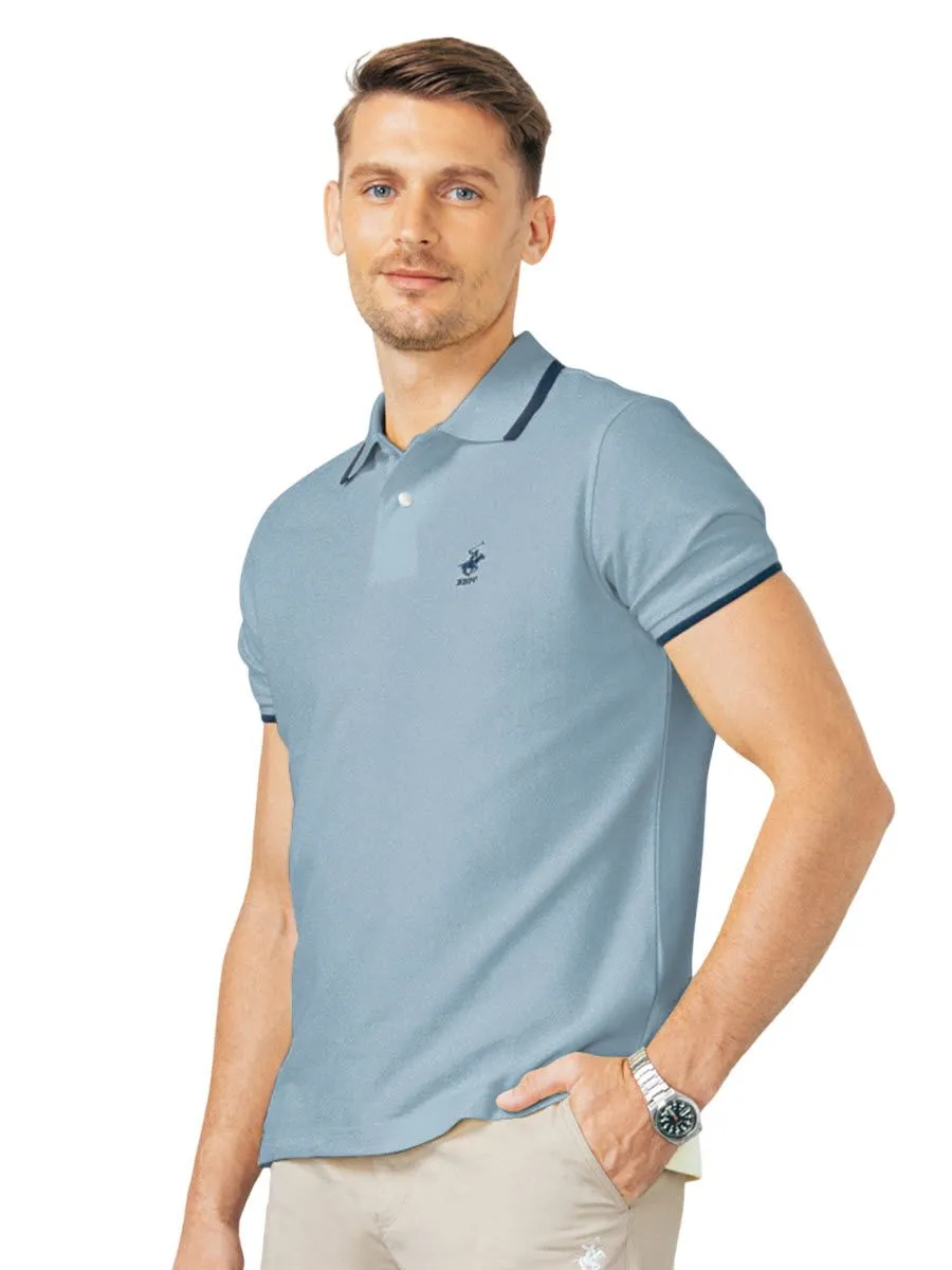 BEVERLY HILLS POLO CLUB Light blue Men Polo Shirts Model BN2A635