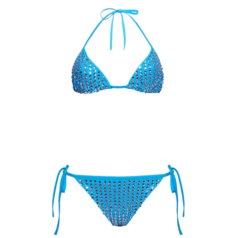 ANGELYS BALEK BLUE STRING SEQUIN BIKINI WOMEN SWIMSUIT
