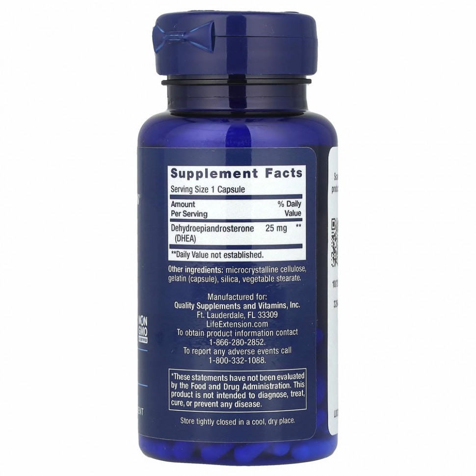 Life Extension, ДГЭА, 25 мг, 100 капсул