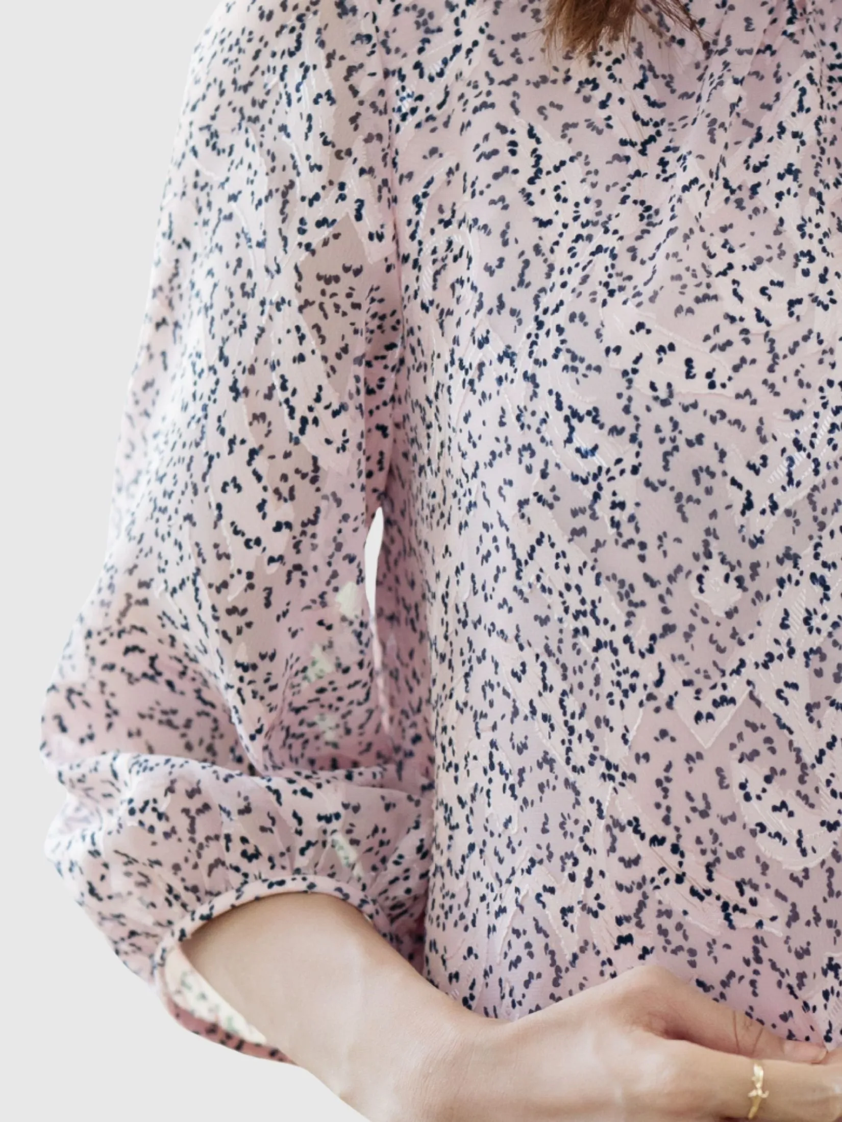 MIKIKO Women Blouse Long Sleeves Chiffon Uragiri Pink