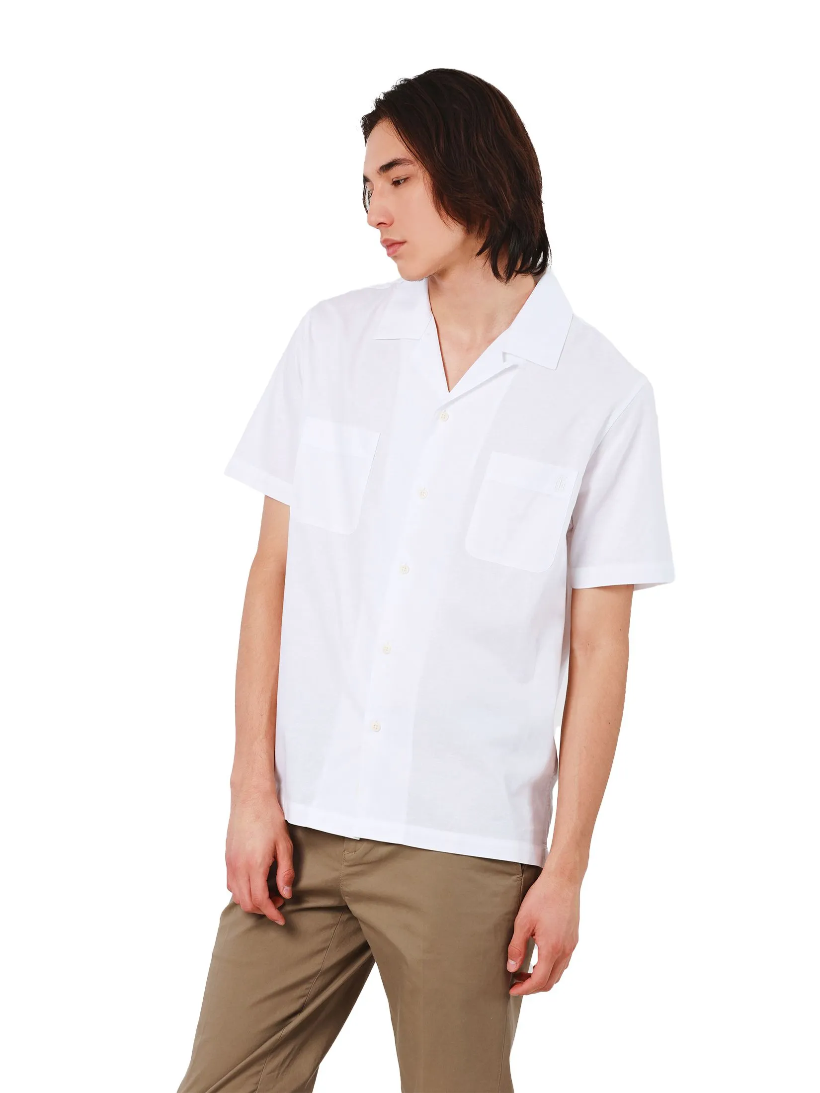 JOHN HENRY Men's Short Sleeves Shirts (Regular Fit) Rejuvenate Vacation White