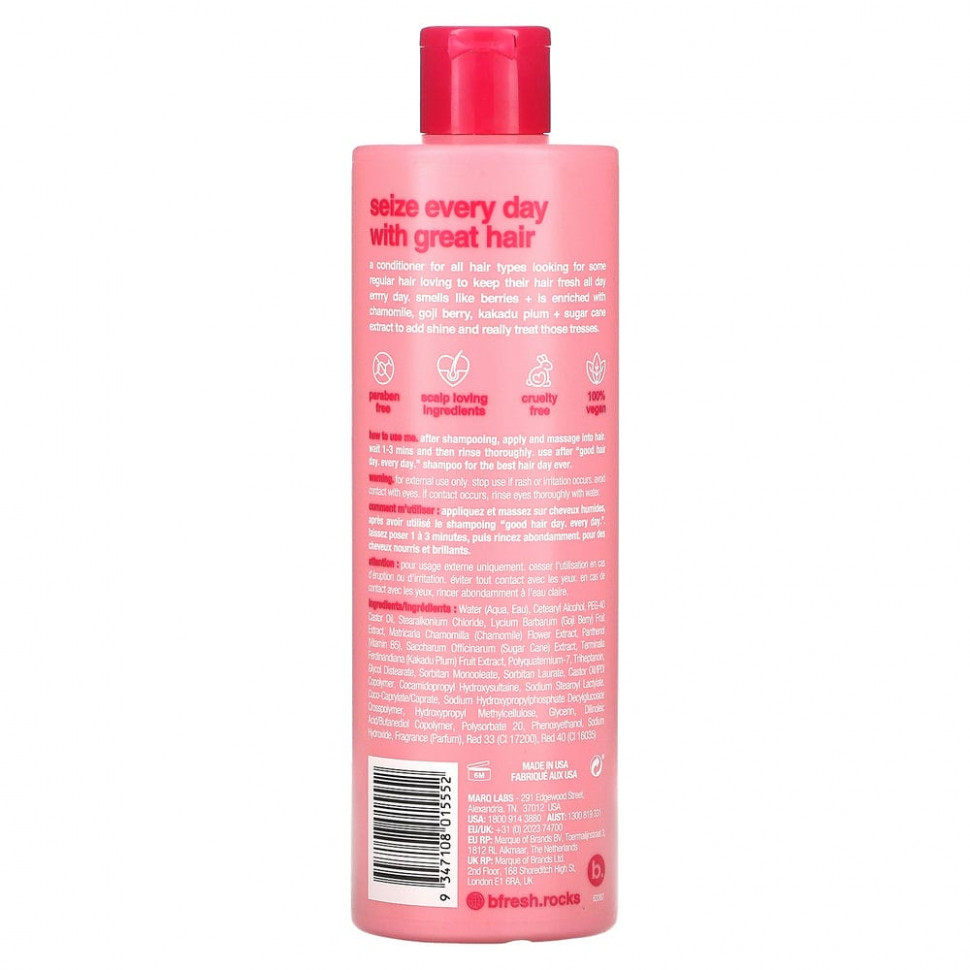 b.fresh, Good Hair Day Every Day, кондиционер для ежедневного ухода, для всех типов волос, Berry Bliss, 355 мл (12 жидк. Унций)