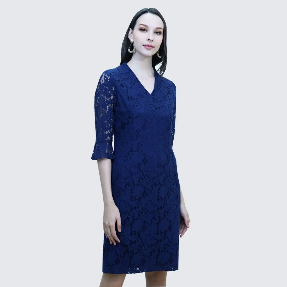 VERONIQA Navy Blue Dress VE-D1254 IGPU22-2