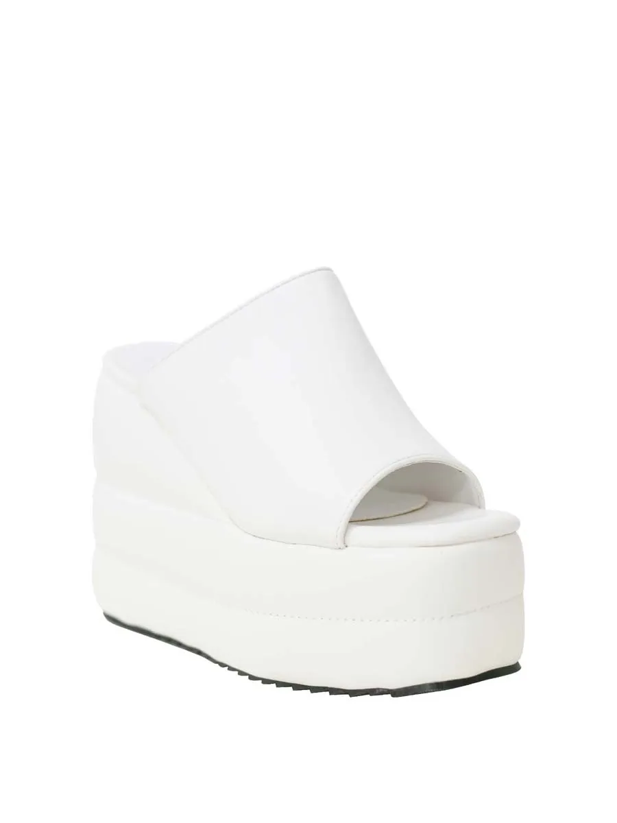 VILLAINS SF SUPERB-Q Women s Platform Heeled Sandals WHITE