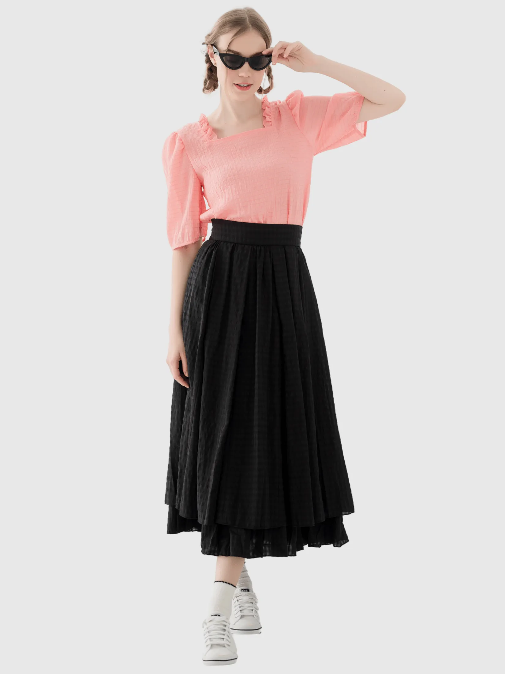 AMILA Women Blouse Short Sleeves Juguri Rose Red