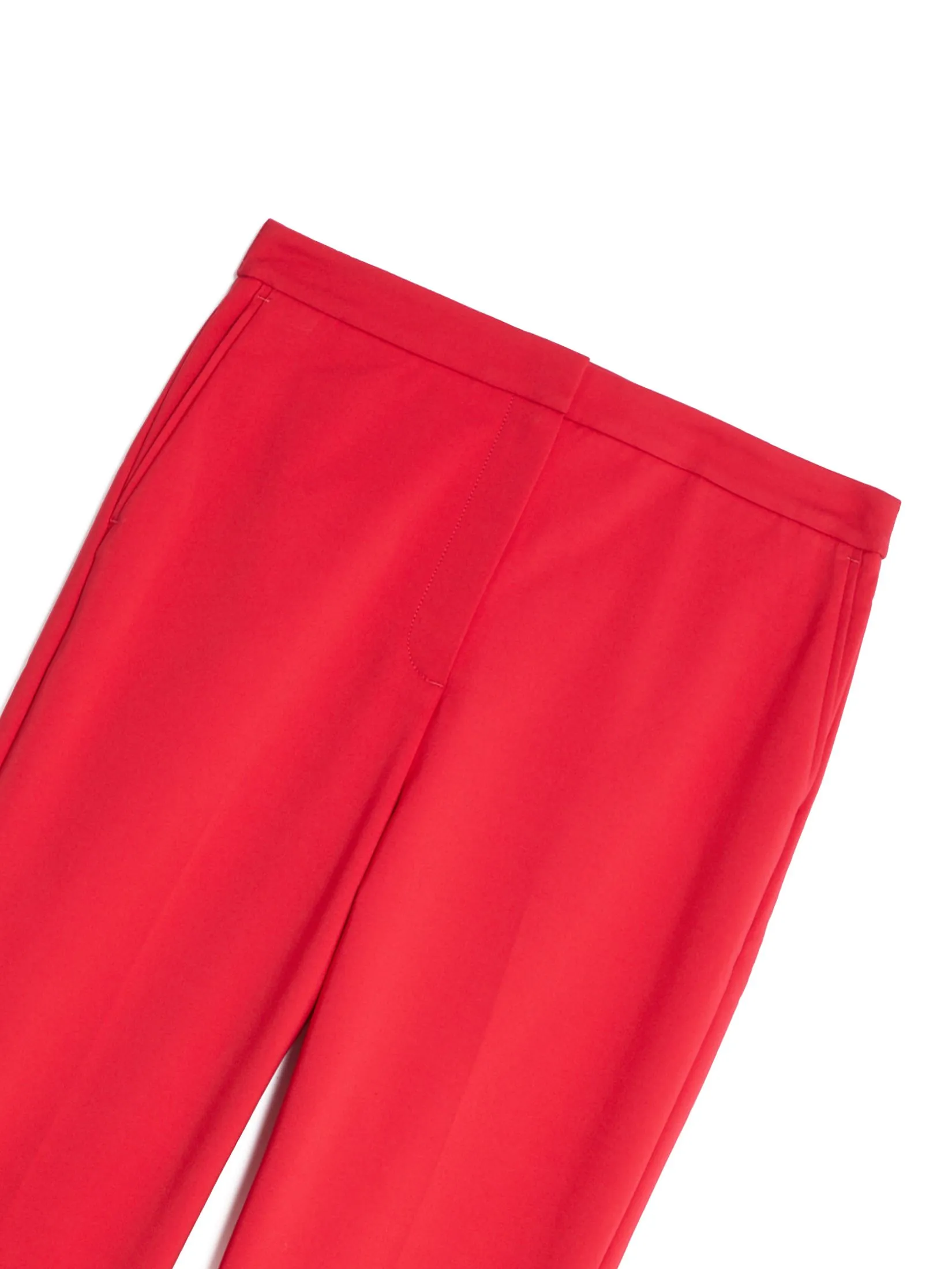 MARKS & SPENCER Women Trousers Slim Fit Ankle Cotton Blend Red Orchid