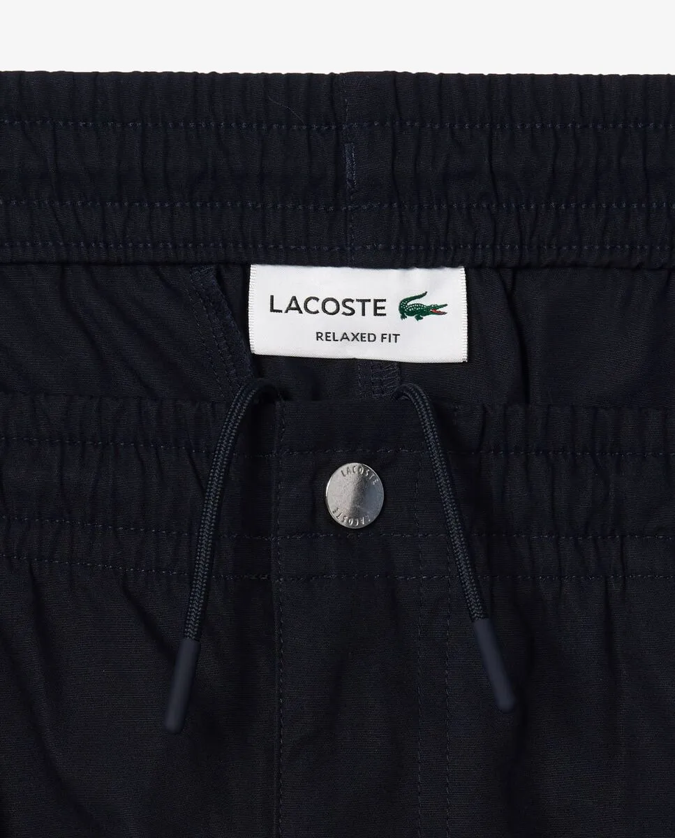 LACOSTE Relaxed Fit Poplin Shorts Blue