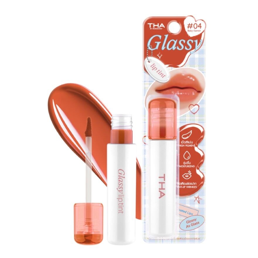 THA By Nongchat Glassy Lip Tint 3.9g.. 04 Baby Carrot - 04 Baby Carrot