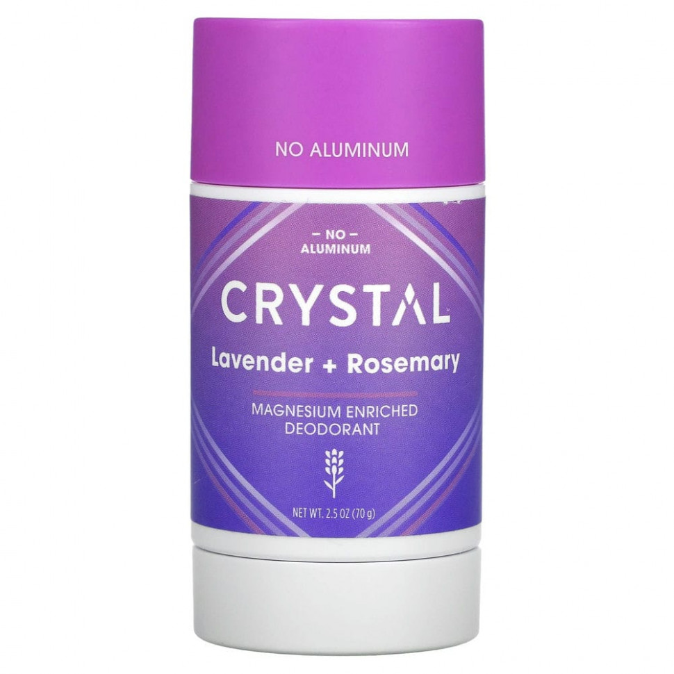 Crystal Body Deodorant, Обогащенный магнием дезодорант, лаванда и розмарин, 70 г (2,5 унции)