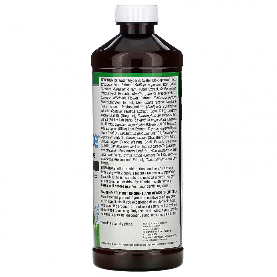 Nature's Answer, PerioBrite, натуральный ополаскиватель для полости рта, прохладная мята, 480 мл (16 жидк. унций)