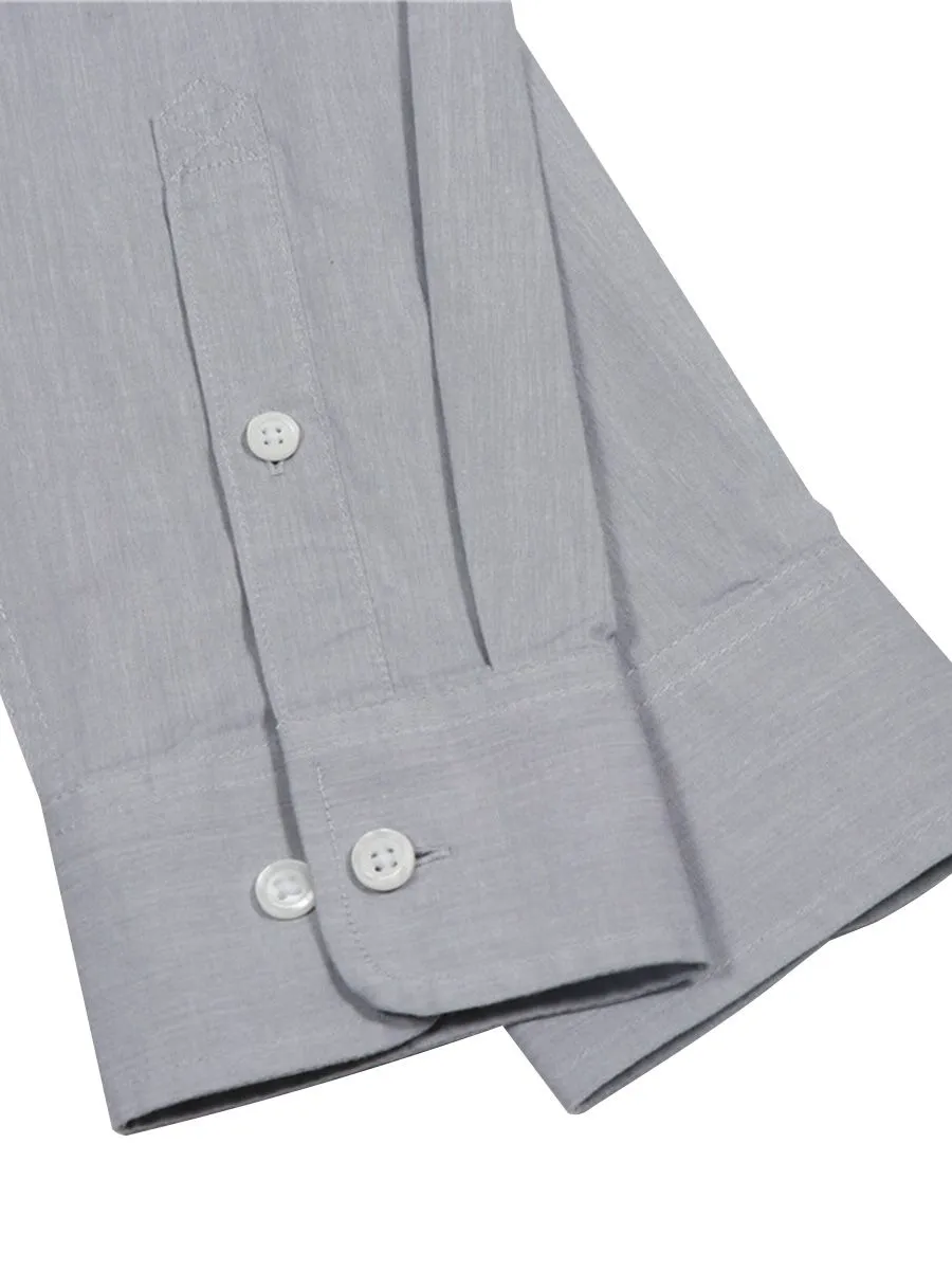 GIORDANO Men's Slim Fit Long Sleeve Stretch Shirt (Poplin) Grey
