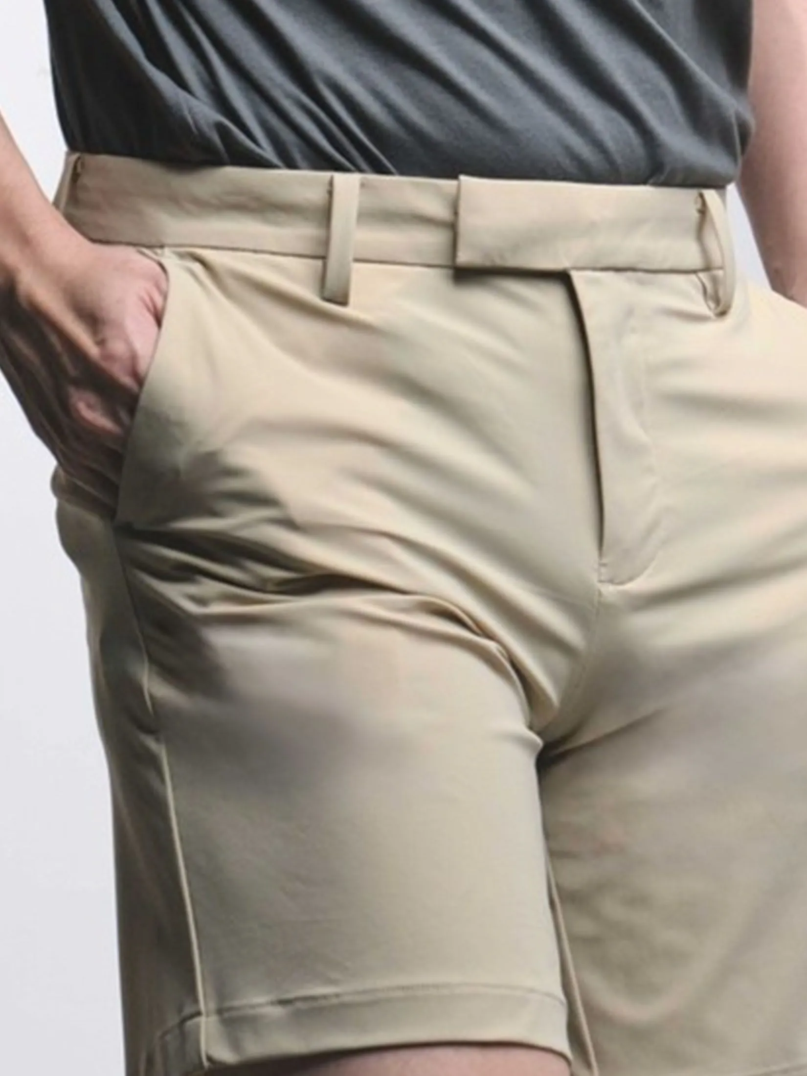 ERA-WON Men's Golf Trousers Shorts Beige