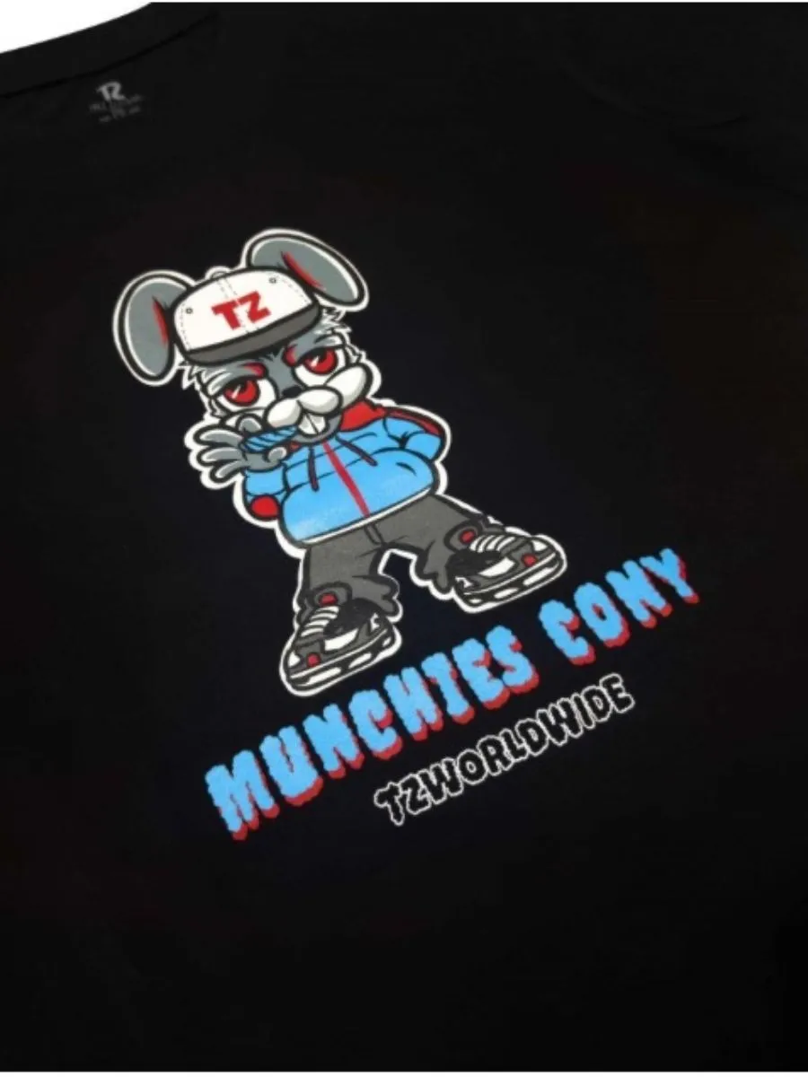 TZ WORLDWIDE MEN T-SHIRT TZ MUNCHIES CONY SHORT SLEEVE BLACK
