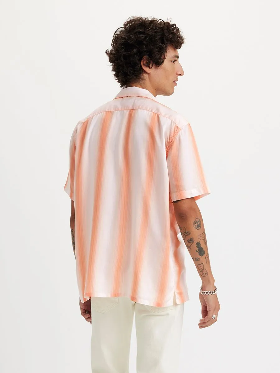 LEVI'S Men's Sunset Camp Shirt Adriano Stripe Bright White