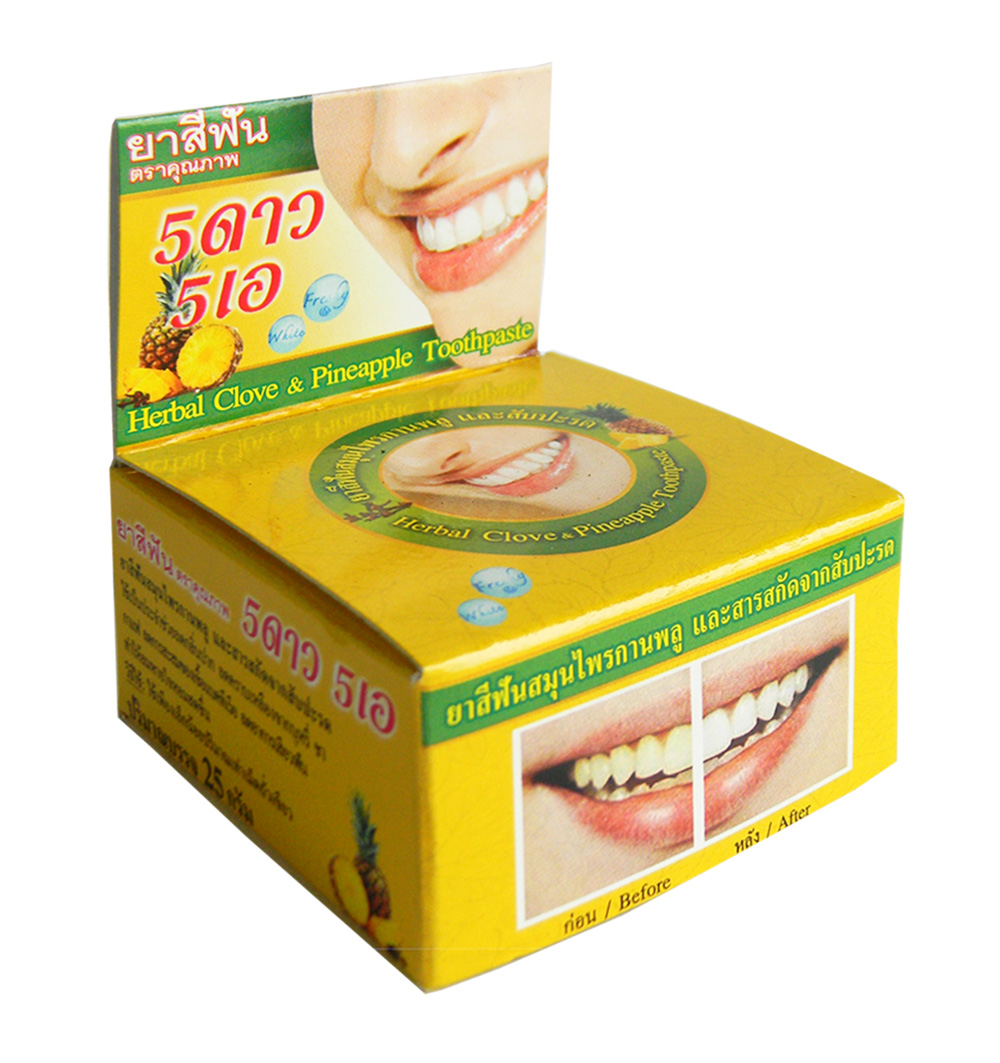 Круглая Зубная паста 5STAR с ананасом 25 гр