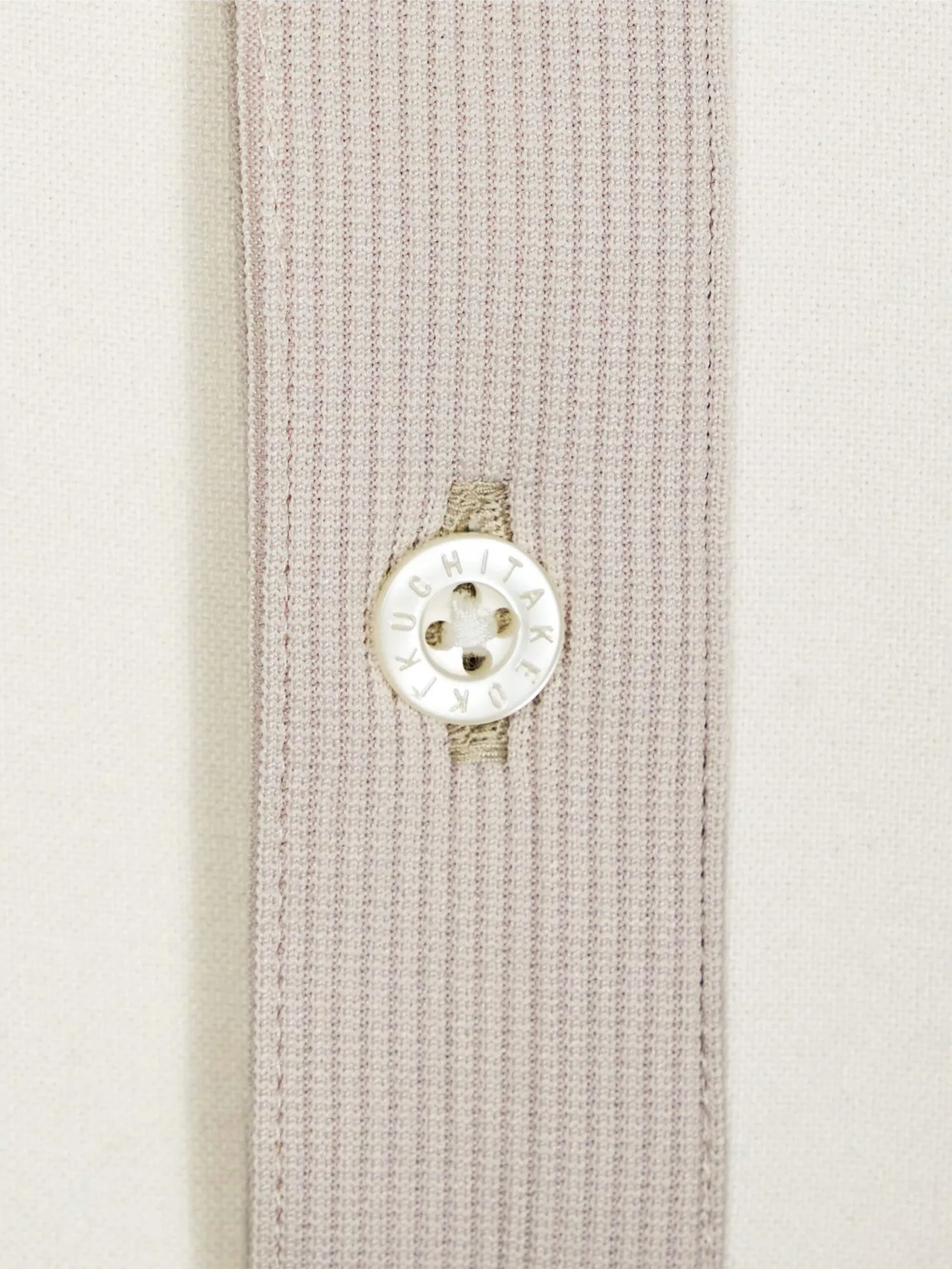 TAKEO KIKUCHI MEN WHITE STRETCH BONDED DOUBLE SS POLO SHIRT