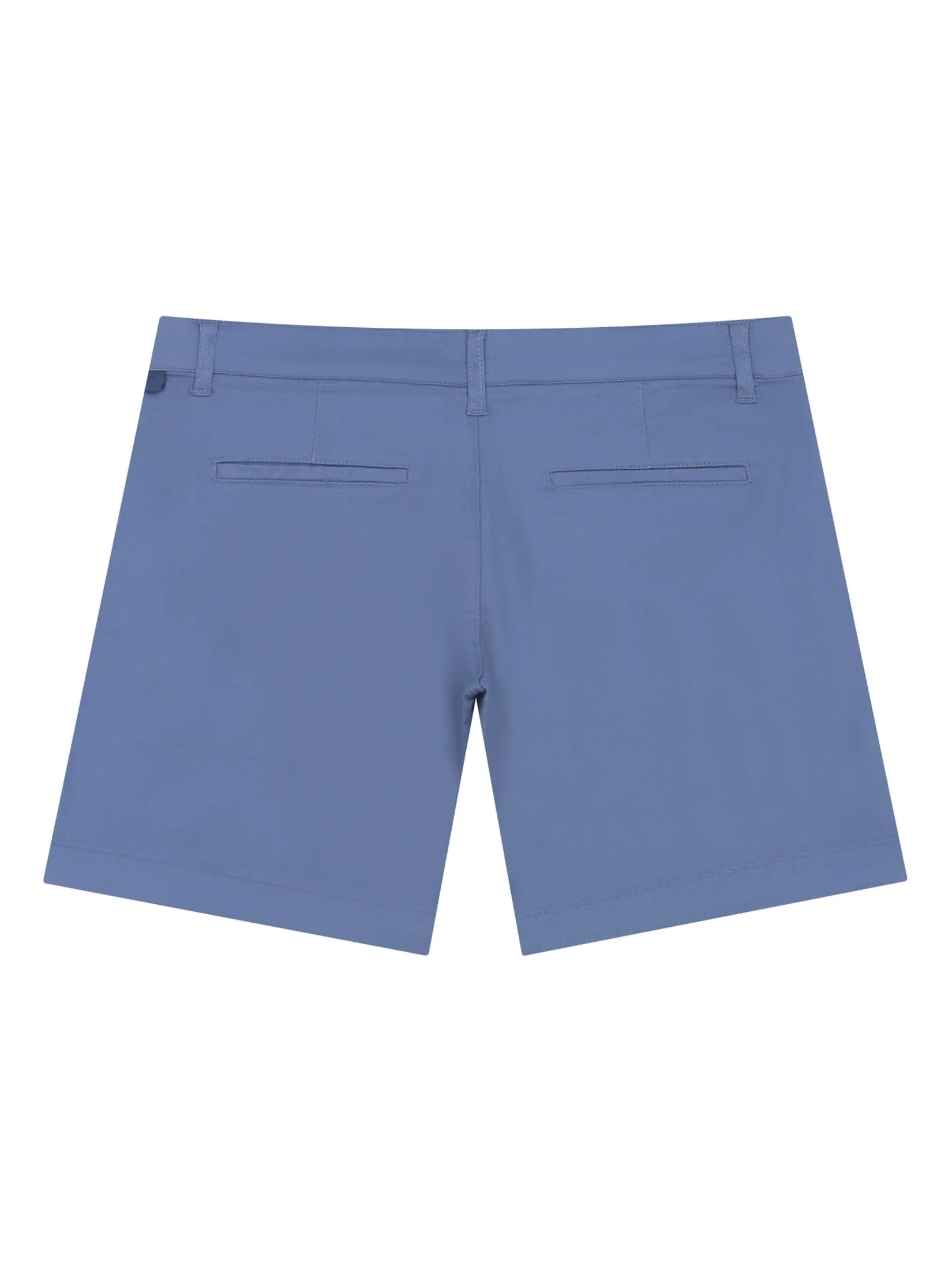 GIORDANO Women's Twill Mid-Rise Slim Fit Pocket Shorts (180 Elastic Waistband) Bluefin