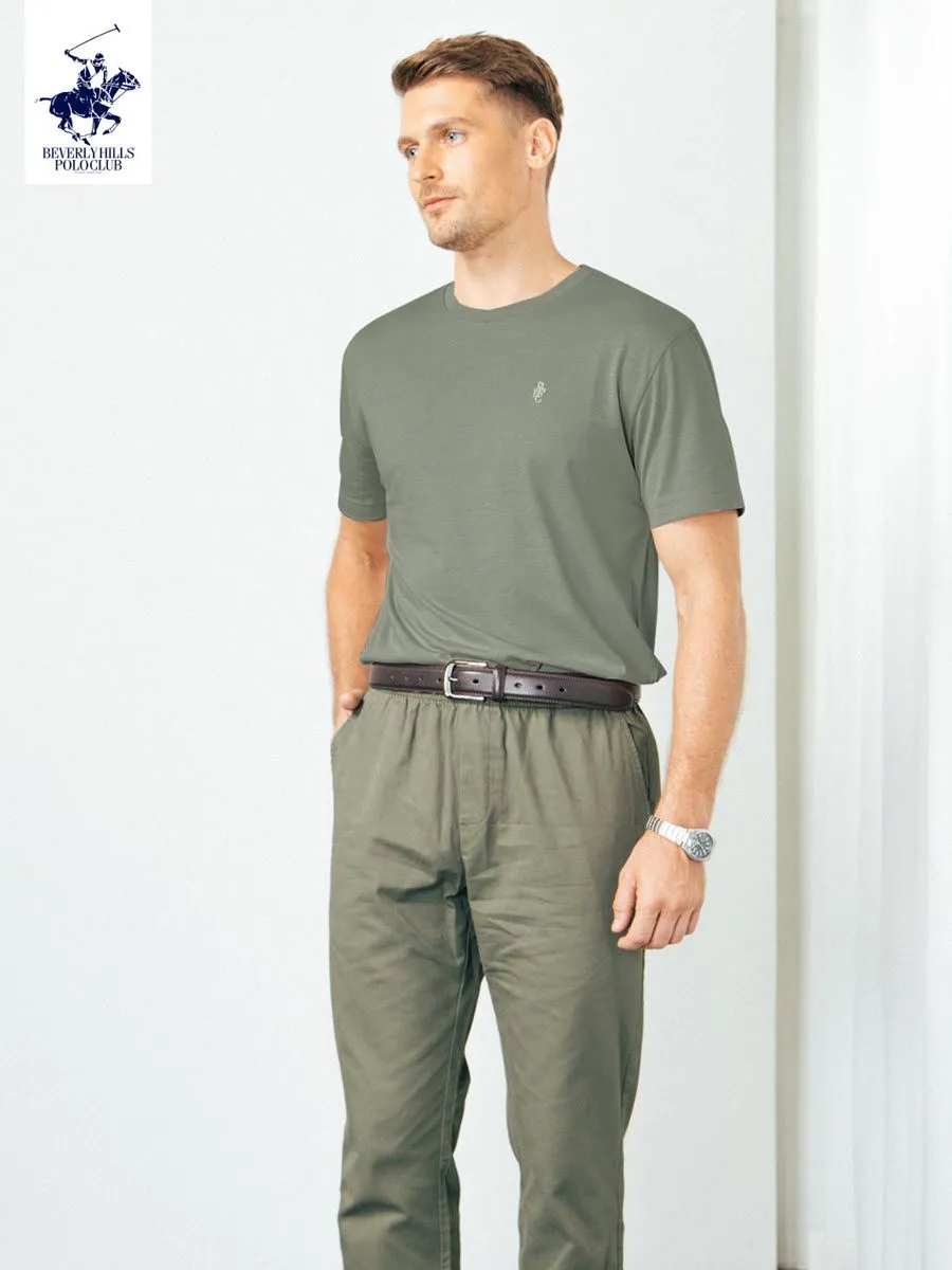 BEVERLY HILLS POLO CLUB Army Green Unisex T-Shirt REGULAR-FIT Model BNSP102
