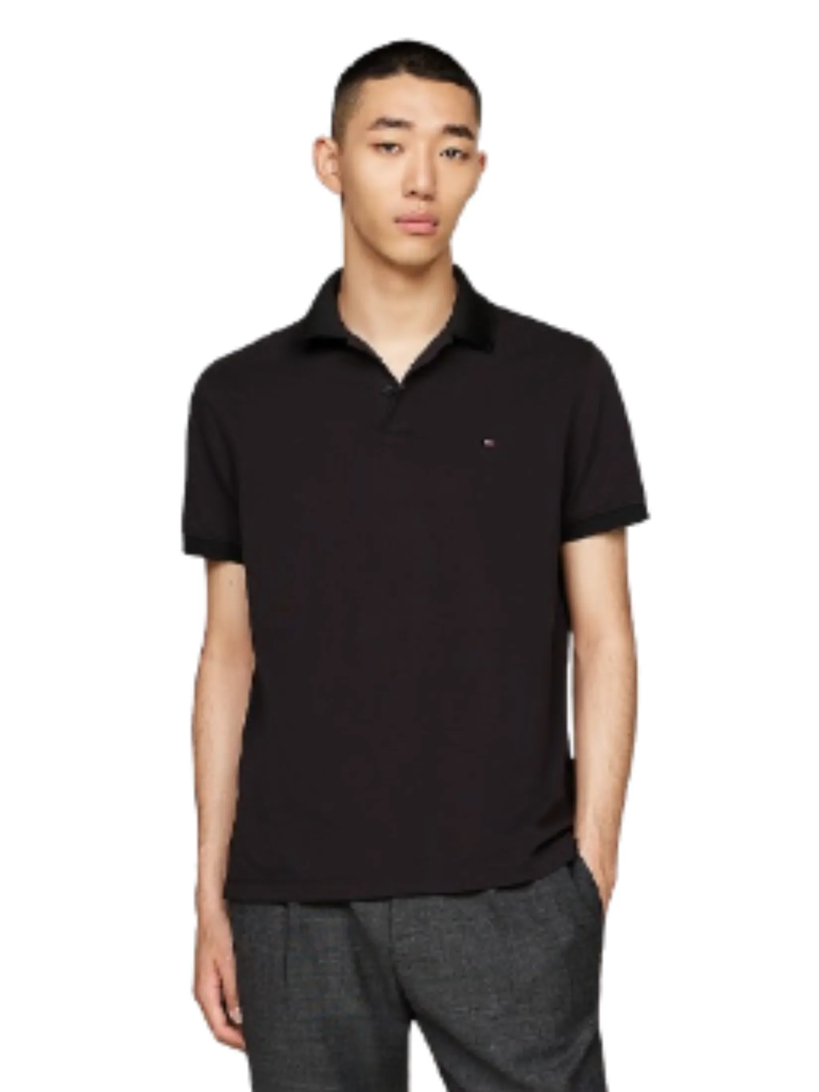 TOMMY HILFIGER MEN POLO BLACK