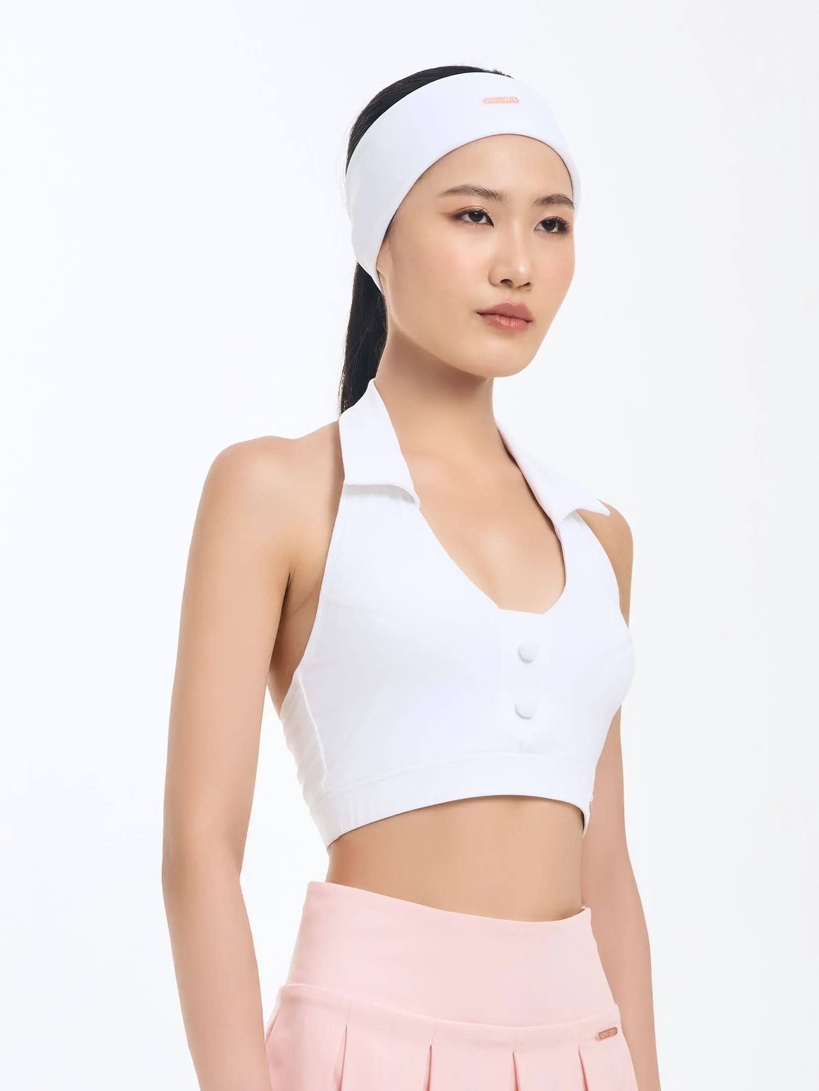 VANESSE White HALTER SPORT BRA (029102)