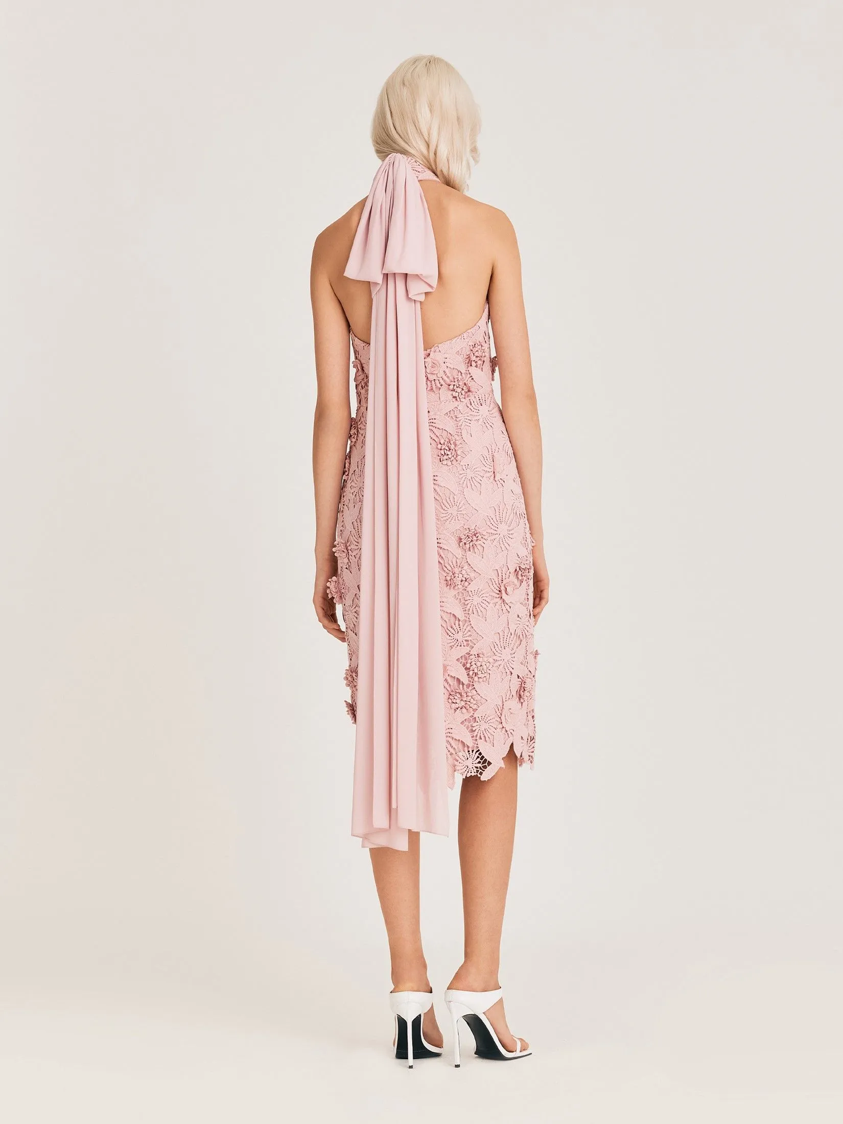 ASAVA (AW24 )Aurelia Floral-lace Women Halter Dress Pink