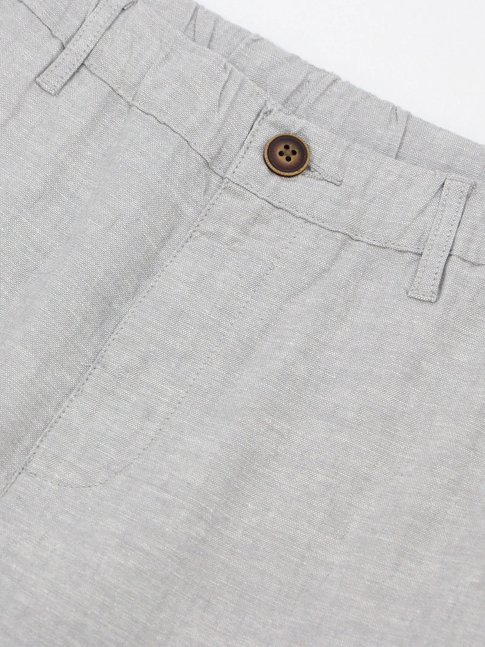 GIORDANO Men's Slim Taper Linen Khaki Pants Grey x White