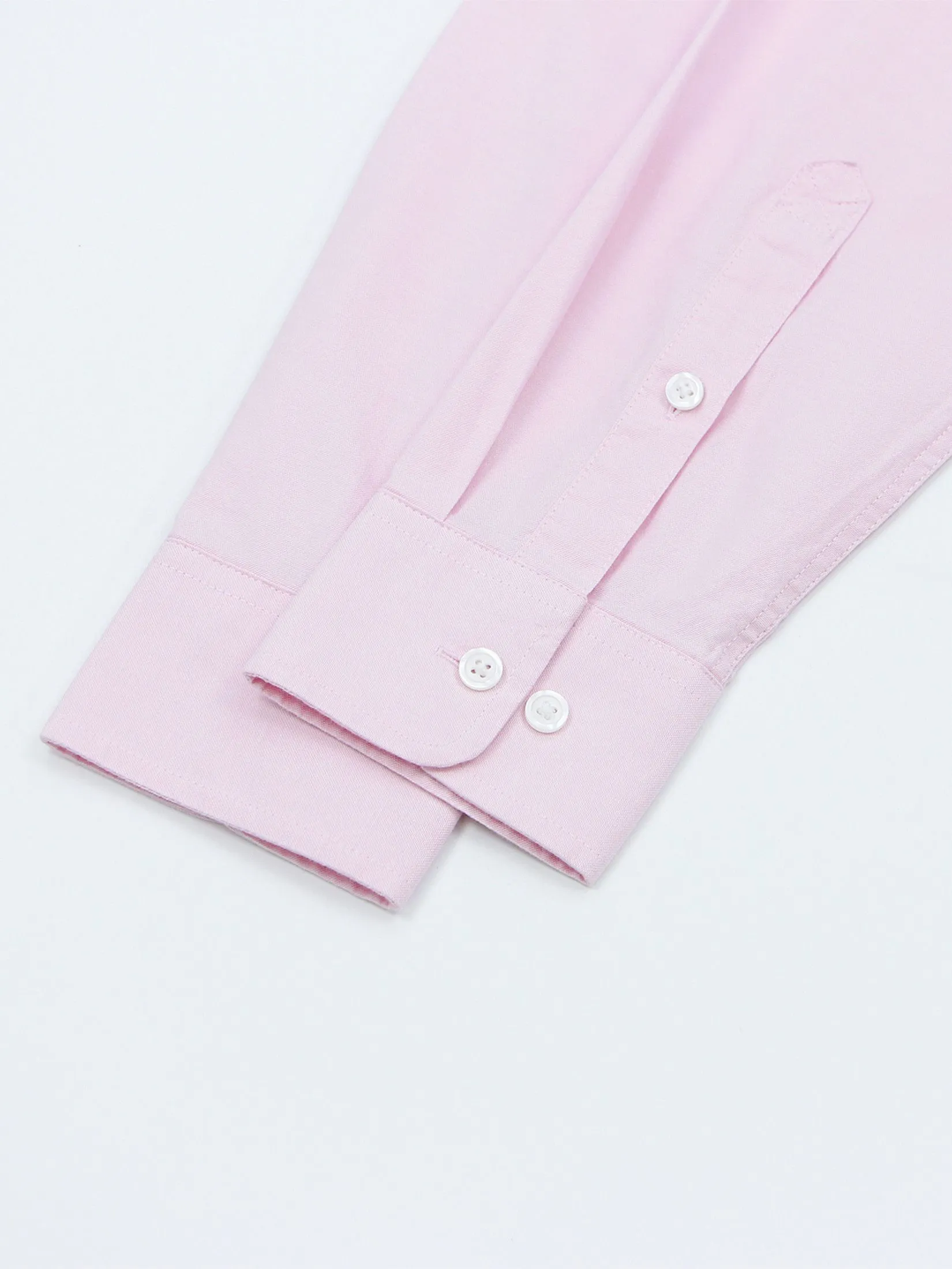 GIORDANO Men's Slim Embroidery Stretch Oxford Shirts (Classic Man) Pink