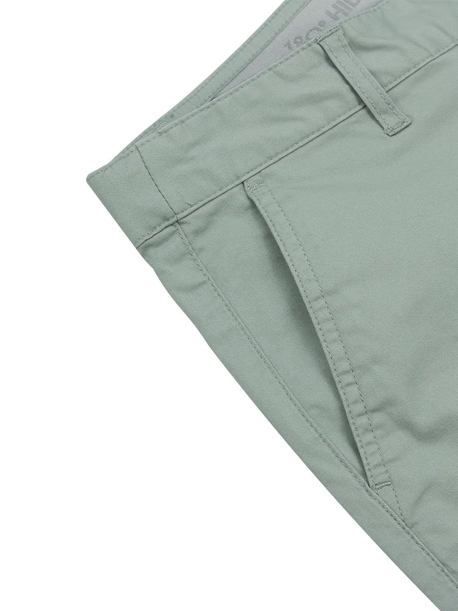 GIORDANO Women's Twill Mid-Rise Slim Fit Pocket Shorts (180 Elastic Waistband) Jadeite Green