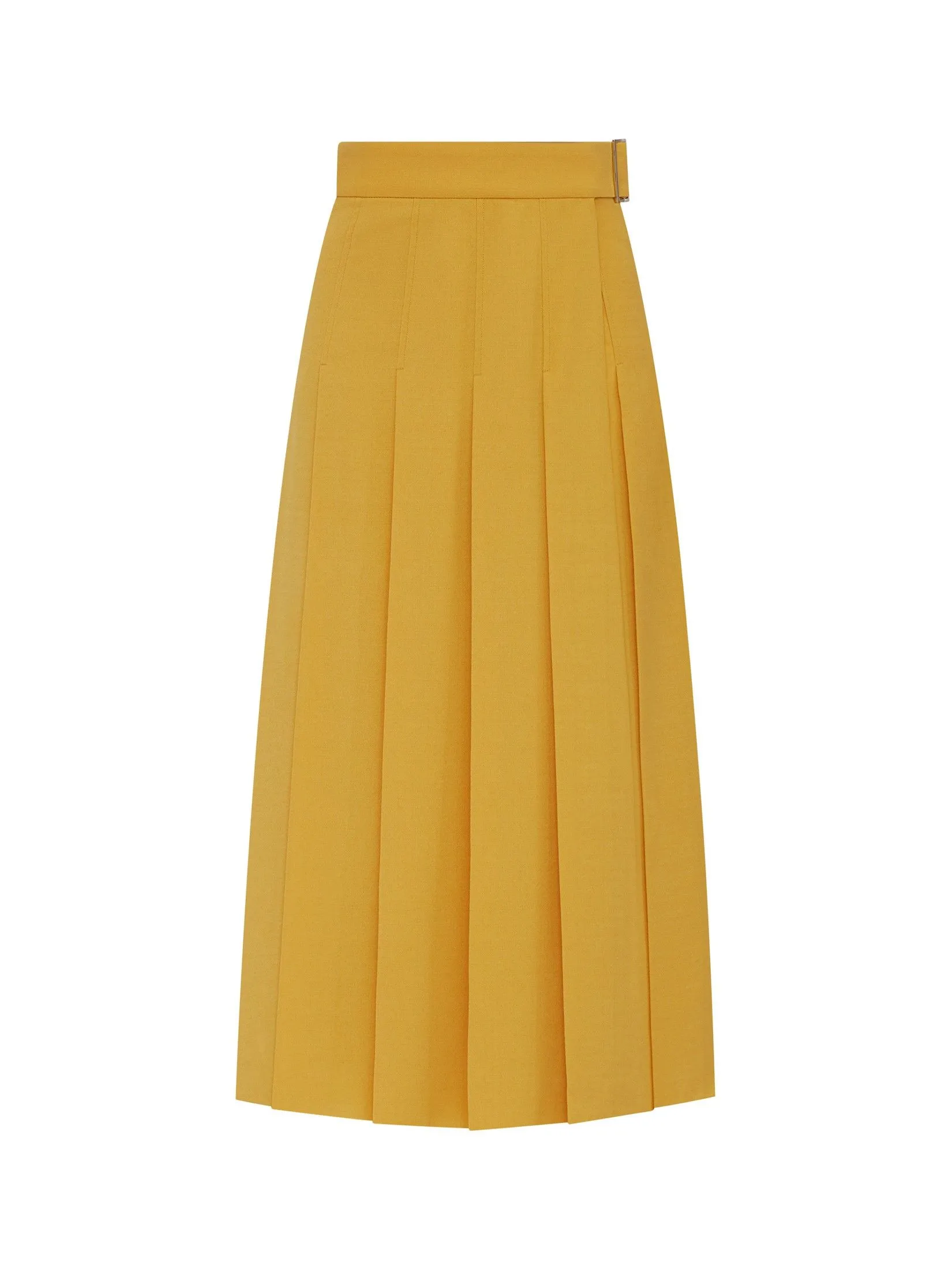 ASAVA (AW24) Laurel Pleated Women Midi Skirt Yellow