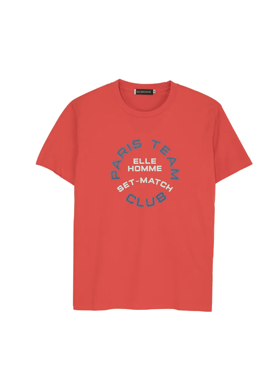 ELLE HOMME Men Round neck T-shirt with ELLE HOMME logo W8K906 - Red